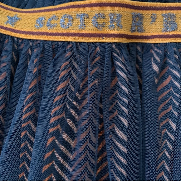 Scotch & Soda Girls Navy Mesh Patterned Skirt - size 8 - Picture 2 of 7